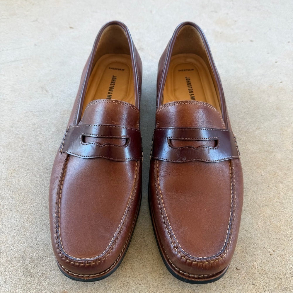 Johnston & Murphy Ainsworth Penny Brown Loafer Sheepskin Men’s Size 12